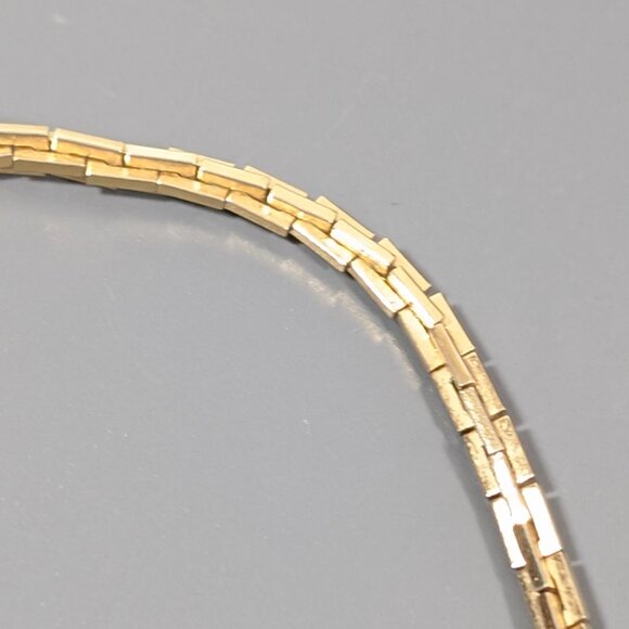 Vintage Vendome Gold Tone Bar Chain Choker Necklace 15" Classic MCM - Picture 6 of 9